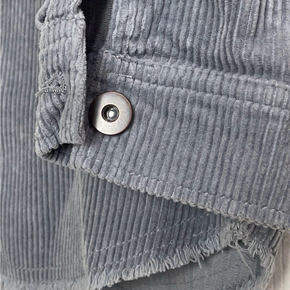 Zara Blue Gray Corduroy Overshirt Jacket Button Front Shacket Size S - Picture 6 of 6